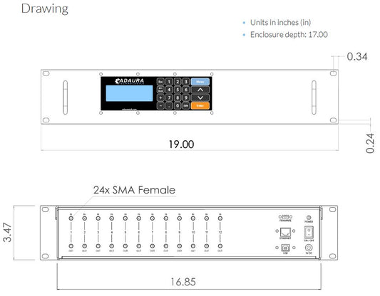 Programmable Attenuator; 12 Channel  0.01-8GHz 120dB